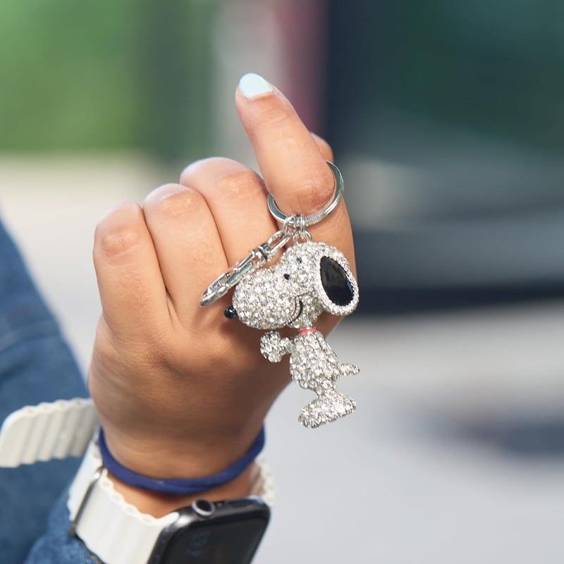 SALLY ROSE Snoopy Keychain Charms | Official License Pave Crystal Peanuts Bag Charm for Your Purse, Backpack - Image 4